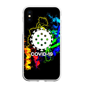 Чехол для iPhone XS Max матовый с принтом COVID-19 NEW в Новосибирске, Силикон | Область печати: задняя сторона чехла, без боковых панелей | covid 19 | molecule | абстракция | клетки | коронавирус | медицина | микробы | молекулы | наука | нейрон | нейроны | текстура | текстуры | формула