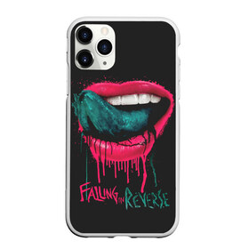 Чехол для iPhone 11 Pro Max матовый с принтом Falling in Reverse в Новосибирске, Силикон |  | falling in reverse | gold | lips | mouth | rock | ronnie radke | teeth | tongue | губы | золото | зубы | рок | ронни радке | рот | язык