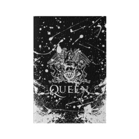 Обложка для паспорта матовая кожа с принтом QUEEN. в Новосибирске, натуральная матовая кожа | размер 19,3 х 13,7 см; прозрачные пластиковые крепления | queen | британская рок группа | квин | куин | кьюин | мистер робот | музыка | рами малек | рок | рок музыка | фредди меркьюри