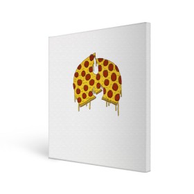 Холст квадратный с принтом Pizza Clan в Новосибирске, 100% ПВХ |  | ghostface | method man | pizza | rap | rza | wu tang | ву танг | еда | метод мен | пицца | рэп