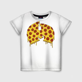 Детская футболка 3D с принтом Pizza Clan в Новосибирске, 100% гипоаллергенный полиэфир | прямой крой, круглый вырез горловины, длина до линии бедер, чуть спущенное плечо, ткань немного тянется | Тематика изображения на принте: ghostface | method man | pizza | rap | rza | wu tang | ву танг | еда | метод мен | пицца | рэп