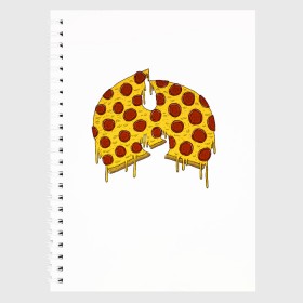 Тетрадь с принтом Pizza Clan в Новосибирске, 100% бумага | 48 листов, плотность листов — 60 г/м2, плотность картонной обложки — 250 г/м2. Листы скреплены сбоку удобной пружинной спиралью. Уголки страниц и обложки скругленные. Цвет линий — светло-серый
 | Тематика изображения на принте: ghostface | method man | pizza | rap | rza | wu tang | ву танг | еда | метод мен | пицца | рэп