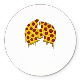 Коврик для мышки круглый с принтом Pizza Clan в Новосибирске, резина и полиэстер | круглая форма, изображение наносится на всю лицевую часть | Тематика изображения на принте: ghostface | method man | pizza | rap | rza | wu tang | ву танг | еда | метод мен | пицца | рэп