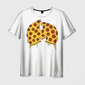 Мужская футболка 3D с принтом Pizza Clan в Новосибирске, 100% полиэфир | прямой крой, круглый вырез горловины, длина до линии бедер | ghostface | method man | pizza | rap | rza | wu tang | ву танг | еда | метод мен | пицца | рэп