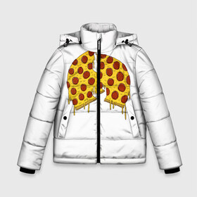 Зимняя куртка для мальчиков 3D с принтом Pizza Clan в Новосибирске, ткань верха — 100% полиэстер; подклад — 100% полиэстер, утеплитель — 100% полиэстер | длина ниже бедра, удлиненная спинка, воротник стойка и отстегивающийся капюшон. Есть боковые карманы с листочкой на кнопках, утяжки по низу изделия и внутренний карман на молнии. 

Предусмотрены светоотражающий принт на спинке, радужный светоотражающий элемент на пуллере молнии и на резинке для утяжки | Тематика изображения на принте: ghostface | method man | pizza | rap | rza | wu tang | ву танг | еда | метод мен | пицца | рэп