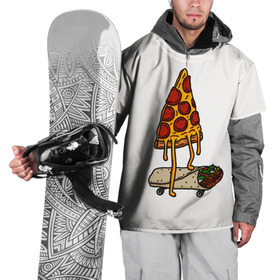 Накидка на куртку 3D с принтом ПИЦЦА НА ШАВЕРМЕ в Новосибирске, 100% полиэстер |  | food | pizza | еда | пицца | скейтборд | шаверма | шаурма