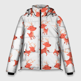 Мужская зимняя куртка 3D с принтом Милый олень в Новосибирске, верх — 100% полиэстер; подкладка — 100% полиэстер; утеплитель — 100% полиэстер | длина ниже бедра, свободный силуэт Оверсайз. Есть воротник-стойка, отстегивающийся капюшон и ветрозащитная планка. 

Боковые карманы с листочкой на кнопках и внутренний карман на молнии. | deer | sweet | дудлинг | звери | зверь | милое | милый | мульт | мультик | мультяшка | оленёнок | олени | олень | текстуры | фон