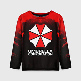 Детский лонгслив 3D с принтом UMBRELLA CORP в Новосибирске, 100% полиэстер | длинные рукава, круглый вырез горловины, полуприлегающий силуэт
 | ada wong | biohazard | leon | nemesis | project resistance | raccoon city | re | re3 | resident evil | resident evil 3 | rpd | stars | umbrella | ада вонг | амбрелла | немезис | ужасы