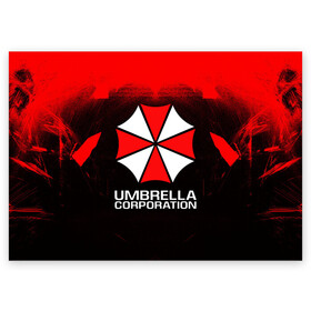 Поздравительная открытка с принтом UMBRELLA CORP в Новосибирске, 100% бумага | плотность бумаги 280 г/м2, матовая, на обратной стороне линовка и место для марки
 | Тематика изображения на принте: ada wong | biohazard | leon | nemesis | project resistance | raccoon city | re | re3 | resident evil | resident evil 3 | rpd | stars | umbrella | ада вонг | амбрелла | немезис | ужасы