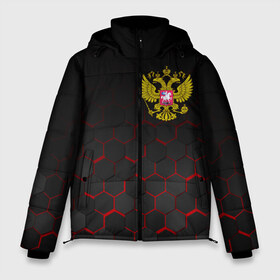 Мужская зимняя куртка 3D с принтом РОССИЯ в Новосибирске, верх — 100% полиэстер; подкладка — 100% полиэстер; утеплитель — 100% полиэстер | длина ниже бедра, свободный силуэт Оверсайз. Есть воротник-стойка, отстегивающийся капюшон и ветрозащитная планка. 

Боковые карманы с листочкой на кнопках и внутренний карман на молнии. | eagle | flag | russia | герб россии | двухглавый орёл | орёл | рашка | россия | флаг | флаг россии