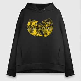 Женское худи Oversize хлопок с принтом Wu-Tang Clan в Новосибирске, френч-терри — 70% хлопок, 30% полиэстер. Мягкий теплый начес внутри —100% хлопок | боковые карманы, эластичные манжеты и нижняя кромка, капюшон на магнитной кнопке | genius gza | method man | razor rza | wu tang | wu tang clan | ву танг клан | гангста рэп | гангстеры | девяти человек | музыка | хип хоп