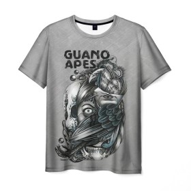 Мужская футболка 3D с принтом Guano Apes в Новосибирске, 100% полиэфир | прямой крой, круглый вырез горловины, длина до линии бедер | guano apes | offline | open your eyes | proud like a god | rock | sandra nasiс | альтернатива | альтернативный рок | музыка | рок | рок квартет | сандра насич