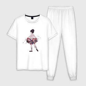 Мужская пижама хлопок с принтом балерина в Новосибирске, 100% хлопок | брюки и футболка прямого кроя, без карманов, на брюках мягкая резинка на поясе и по низу штанин
 | балерина | высказывание | идея | манера | мемы | разные | рисунок | символ