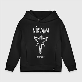 Детское худи Oversize хлопок с принтом Nirvana In utero в Новосибирске, френч-терри — 70% хлопок, 30% полиэстер. Мягкий теплый начес внутри —100% хлопок | боковые карманы, эластичные манжеты и нижняя кромка, капюшон на магнитной кнопке | in utero | nevermind | nirvana | nirvana in utero | smile | курт кобейн | нирвана | нирвана in utero