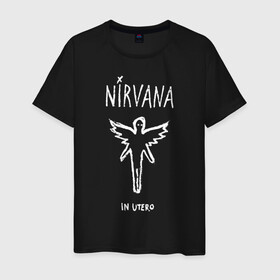 Мужская футболка хлопок с принтом Nirvana In utero в Новосибирске, 100% хлопок | прямой крой, круглый вырез горловины, длина до линии бедер, слегка спущенное плечо. | in utero | nevermind | nirvana | nirvana in utero | smile | курт кобейн | нирвана | нирвана in utero