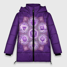 Женская зимняя куртка 3D с принтом DnD Dices - Lavander в Новосибирске, верх — 100% полиэстер; подкладка — 100% полиэстер; утеплитель — 100% полиэстер | длина ниже бедра, силуэт Оверсайз. Есть воротник-стойка, отстегивающийся капюшон и ветрозащитная планка. 

Боковые карманы с листочкой на кнопках и внутренний карман на молнии | dices lavander | dnd | dungeonse dragons | днд | игра | кубик | лаванда