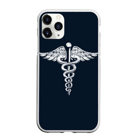 Чехол для iPhone 11 Pro матовый с принтом Caduceus в Новосибирске, Силикон |  | caduceus | coronavirus | medic | nurse | superhero | врач | врачи | герои | герой | коронавирус | медбрат | медик | медики | медицина | медсестра | супергерои | супергерой