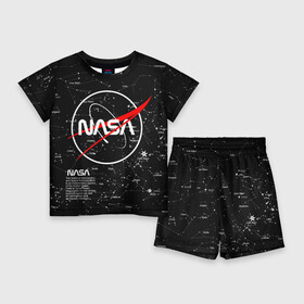 Детский костюм с шортами 3D с принтом NASA в Новосибирске,  |  | nasa | астронавт | вселенная | звёздная карта | звёзды | космический | космонавт | космонавтика | космос | наса | ракета | шатл