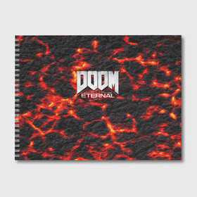 Альбом для рисования с принтом DOOM ETERNAL в Новосибирске, 100% бумага
 | матовая бумага, плотность 200 мг. | Тематика изображения на принте: demon | devil | doom | doom vfr | evil | game | mars | red | демон | дум | игры | космос | красная планета | марс | пришельцы