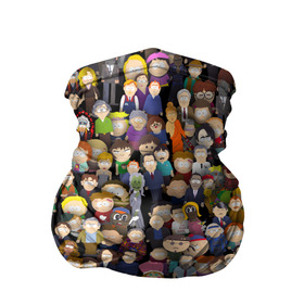 Бандана-труба 3D с принтом Персонажи South Park в Новосибирске, 100% полиэстер, ткань с особыми свойствами — Activecool | плотность 150‒180 г/м2; хорошо тянется, но сохраняет форму | park | sout | мультик | парк | патрен | персонаж | саус | сериал | толпа | южный
