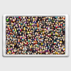 Магнит 45*70 с принтом Персонажи South Park в Новосибирске, Пластик | Размер: 78*52 мм; Размер печати: 70*45 | Тематика изображения на принте: park | sout | мультик | парк | патрен | персонаж | саус | сериал | толпа | южный