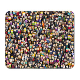 Коврик для мышки прямоугольный с принтом Персонажи South Park в Новосибирске, натуральный каучук | размер 230 х 185 мм; запечатка лицевой стороны | park | sout | мультик | парк | патрен | персонаж | саус | сериал | толпа | южный