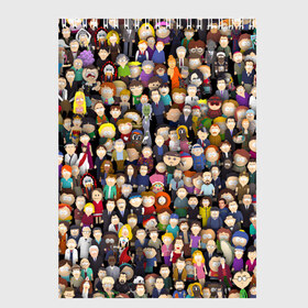 Скетчбук с принтом Персонажи South Park в Новосибирске, 100% бумага
 | 48 листов, плотность листов — 100 г/м2, плотность картонной обложки — 250 г/м2. Листы скреплены сверху удобной пружинной спиралью | Тематика изображения на принте: park | sout | мультик | парк | патрен | персонаж | саус | сериал | толпа | южный