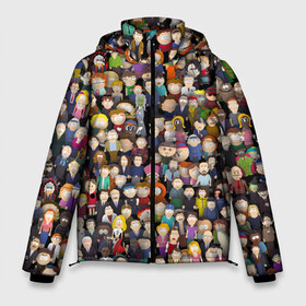 Мужская зимняя куртка 3D с принтом Персонажи South Park в Новосибирске, верх — 100% полиэстер; подкладка — 100% полиэстер; утеплитель — 100% полиэстер | длина ниже бедра, свободный силуэт Оверсайз. Есть воротник-стойка, отстегивающийся капюшон и ветрозащитная планка. 

Боковые карманы с листочкой на кнопках и внутренний карман на молнии. | park | sout | мультик | парк | патрен | персонаж | саус | сериал | толпа | южный