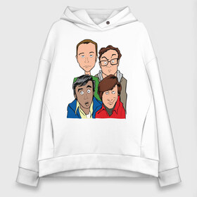 Женское худи Oversize хлопок с принтом The Big Bang Theory Guys в Новосибирске, френч-терри — 70% хлопок, 30% полиэстер. Мягкий теплый начес внутри —100% хлопок | боковые карманы, эластичные манжеты и нижняя кромка, капюшон на магнитной кнопке | big bang theory | howard wolowitz | leonard hofstadter | penny | raj | sheldon cooper | stuart bloom | vdgerir | воловитц | леонард хофстедер | пэнни | радж | раджешь кутрапалли | тбв | теория большого взрыва | чак лорри | шелдон | шэл