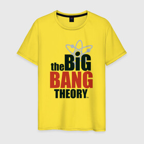 Мужская футболка хлопок с принтом Big Bang Theory logo в Новосибирске, 100% хлопок | прямой крой, круглый вырез горловины, длина до линии бедер, слегка спущенное плечо. | Тематика изображения на принте: big bang theory | howard wolowitz | leonard hofstadter | penny | raj | sheldon cooper | stuart bloom | vdgerir | воловитц | леонард хофстедер | пэнни | радж | раджешь кутрапалли | тбв | теория большого взрыва | чак лорри | шелдон | шэл