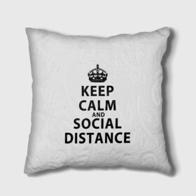 Подушка 3D с принтом Keep Calm And Social Distance в Новосибирске, наволочка – 100% полиэстер, наполнитель – холлофайбер (легкий наполнитель, не вызывает аллергию). | состоит из подушки и наволочки. Наволочка на молнии, легко снимается для стирки | 2019 | biohazard | calm | china | coronavirus | covid 19 | inc | keep | ncov | ncov19 | ncov2019 | plague | survivor | virus | warning | вирус | дистанцию | коронавирус | соблюдай