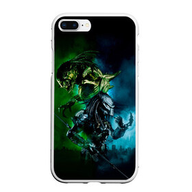 Чехол для iPhone 7Plus/8 Plus матовый с принтом PREDATOR в Новосибирске, Силикон | Область печати: задняя сторона чехла, без боковых панелей | aliens | avp | black | cinema | predator | кино | фильм хищник | фильмы | хищник | чёрный | чужой