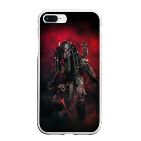 Чехол для iPhone 7Plus/8 Plus матовый с принтом PREDATOR в Новосибирске, Силикон | Область печати: задняя сторона чехла, без боковых панелей | aliens | avp | black | cinema | predator | кино | фильм хищник | фильмы | хищник | чёрный | чужой