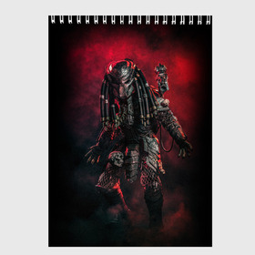 Скетчбук с принтом PREDATOR в Новосибирске, 100% бумага
 | 48 листов, плотность листов — 100 г/м2, плотность картонной обложки — 250 г/м2. Листы скреплены сверху удобной пружинной спиралью | aliens | avp | black | cinema | predator | кино | фильм хищник | фильмы | хищник | чёрный | чужой