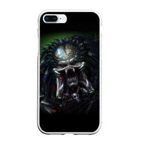 Чехол для iPhone 7Plus/8 Plus матовый с принтом PREDATOR в Новосибирске, Силикон | Область печати: задняя сторона чехла, без боковых панелей | aliens | avp | black | cinema | predator | кино | фильм хищник | фильмы | хищник | чёрный | чужой