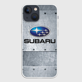 Чехол для iPhone 13 mini с принтом SUBARU IRON | СУБАРУ в Новосибирске,  |  | 2020 | auto | forester | impreza | outback | sport | sti | subaru | tribeca | wrx | авто | автомобиль | автомобильные | аутбек | бренд | врх | импреза | марка | машины | оутбек | спорт | сти | субару | трибека | форестер