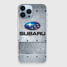 Чехол для iPhone 13 Pro Max с принтом SUBARU IRON | СУБАРУ в Новосибирске,  |  | Тематика изображения на принте: 2020 | auto | forester | impreza | outback | sport | sti | subaru | tribeca | wrx | авто | автомобиль | автомобильные | аутбек | бренд | врх | импреза | марка | машины | оутбек | спорт | сти | субару | трибека | форестер