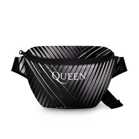 Поясная сумка 3D с принтом Queen в Новосибирске, 100% полиэстер | плотная ткань, ремень с регулируемой длиной, внутри несколько карманов для мелочей, основное отделение и карман с обратной стороны сумки застегиваются на молнию | 3d | queen | британская | группа | исполнитель | лого | логотип | музыканты | надпись | рок | эмблема
