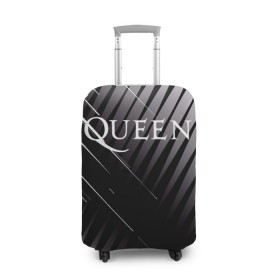 Чехол для чемодана 3D с принтом Queen в Новосибирске, 86% полиэфир, 14% спандекс | двустороннее нанесение принта, прорези для ручек и колес | 3d | queen | британская | группа | исполнитель | лого | логотип | музыканты | надпись | рок | эмблема