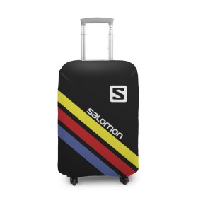 Чехол для чемодана 3D с принтом Salomon в Новосибирске, 86% полиэфир, 14% спандекс | двустороннее нанесение принта, прорези для ручек и колес | salomon | активный отдых | альпинизм | биатлон | зима | лыжи | сноуборд | спорт