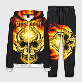 Мужской костюм 3D с принтом Megadeth в Новосибирске, 100% полиэстер | Манжеты и пояс оформлены тканевой резинкой, двухслойный капюшон со шнурком для регулировки, карманы спереди | countdown to extinction | бас | гитара | группа | дэйв мастейн | кико лоурейро | лос анджелес | метал | трэш | хард рок | хеви метал