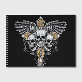 Альбом для рисования с принтом Megadeth в Новосибирске, 100% бумага
 | матовая бумага, плотность 200 мг. | Тематика изображения на принте: countdown to extinction | бас | гитара | группа | дэйв мастейн | кико лоурейро | лос анджелес | метал | трэш | хард рок | хеви метал