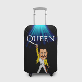Чехол для чемодана 3D с принтом Фреди Меркури в Новосибирске, 86% полиэфир, 14% спандекс | двустороннее нанесение принта, прорези для ручек и колес | freddie mercury | queen | англия | квин | музака | певец | рок | фреди меркури