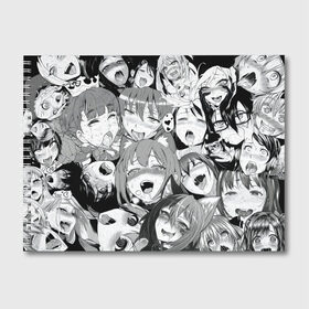 Альбом для рисования с принтом АХЕГАО в Новосибирске, 100% бумага
 | матовая бумага, плотность 200 мг. | Тематика изображения на принте: ahegao | anime | face | manga | аниме | ахегао | лицо | манга