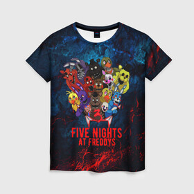 Женская футболка 3D с принтом Five Nights At Freddys в Новосибирске, 100% полиэфир ( синтетическое хлопкоподобное полотно) | прямой крой, круглый вырез горловины, длина до линии бедер | 5 ночей с фредди | five nights at freddys | fnaf | horror | nightmare | страшилки | ужасы | фнаф | фредди фазбер | хоррор