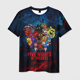 Мужская футболка 3D с принтом Five Nights At Freddys в Новосибирске, 100% полиэфир | прямой крой, круглый вырез горловины, длина до линии бедер | 5 ночей с фредди | five nights at freddys | fnaf | horror | nightmare | страшилки | ужасы | фнаф | фредди фазбер | хоррор