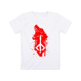 Детская футболка хлопок с принтом BLOODBORNE в Новосибирске, 100% хлопок | круглый вырез горловины, полуприлегающий силуэт, длина до линии бедер | bloodborne | hunter | знак охотника | охотник | рожденный кровью