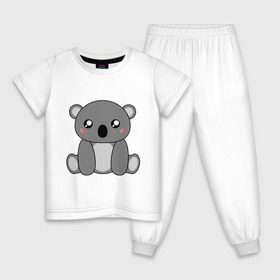 Детская пижама хлопок с принтом Коала в Новосибирске, 100% хлопок |  брюки и футболка прямого кроя, без карманов, на брюках мягкая резинка на поясе и по низу штанин
 | животное | звери | картинки | коала | милый | млекопитающее | прикольные | сумчатый
