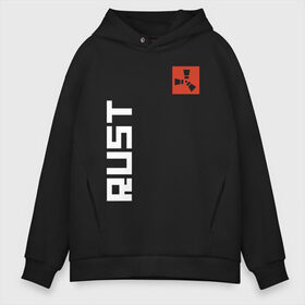 Мужское худи Oversize хлопок с принтом RUST в Новосибирске, френч-терри — 70% хлопок, 30% полиэстер. Мягкий теплый начес внутри —100% хлопок | боковые карманы, эластичные манжеты и нижняя кромка, капюшон на магнитной кнопке | Тематика изображения на принте: dayz | facepunch | rust | state of decay | survival | the forest | this war of mine | выживалка rust | раст