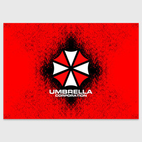 Поздравительная открытка с принтом Umbrella Corporation в Новосибирске, 100% бумага | плотность бумаги 280 г/м2, матовая, на обратной стороне линовка и место для марки
 | game | resident evil 3 | umbrella corporation | амбрелла | амбрелла корпорейшн | военная и фармацевтическая корпорация | игра | игры | умбрелла